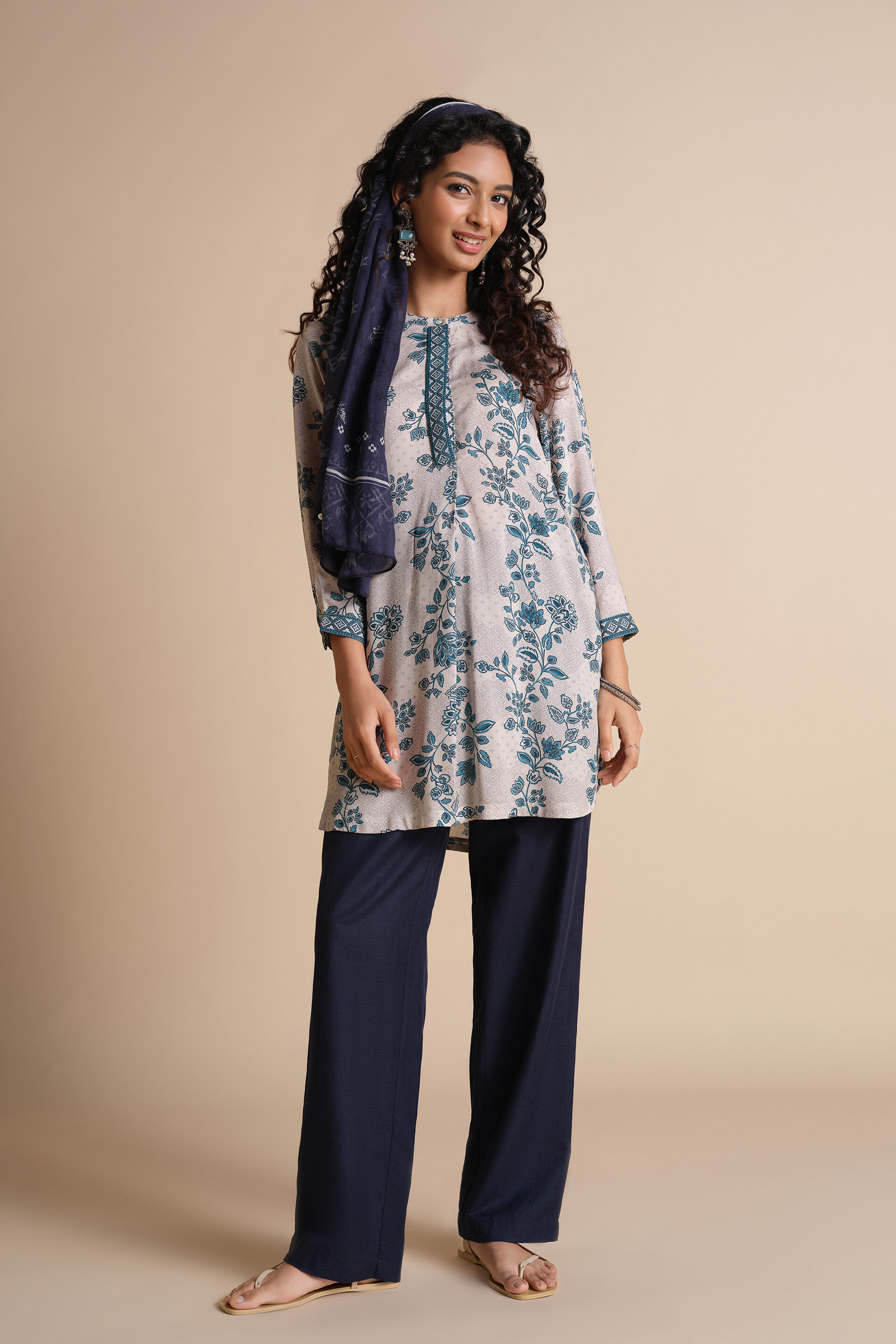 Phool Patti Tunic, Off White, image 3